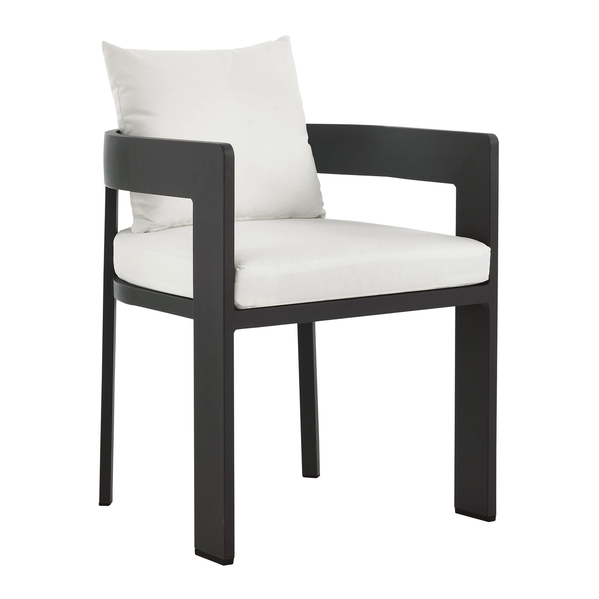Tahoe Outdoor Patio Aluminum Dining Chair - Gray White