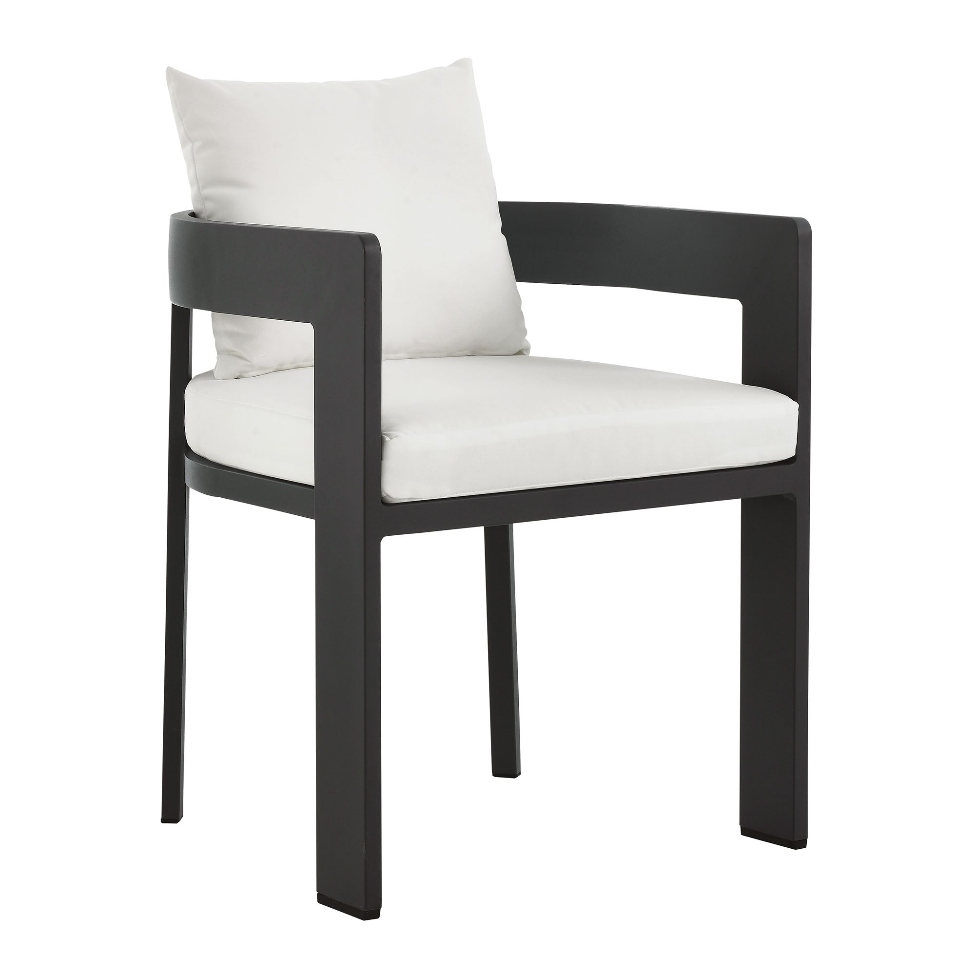 Tahoe 5-Piece Outdoor Patio Aluminum Dining Set - Gray White