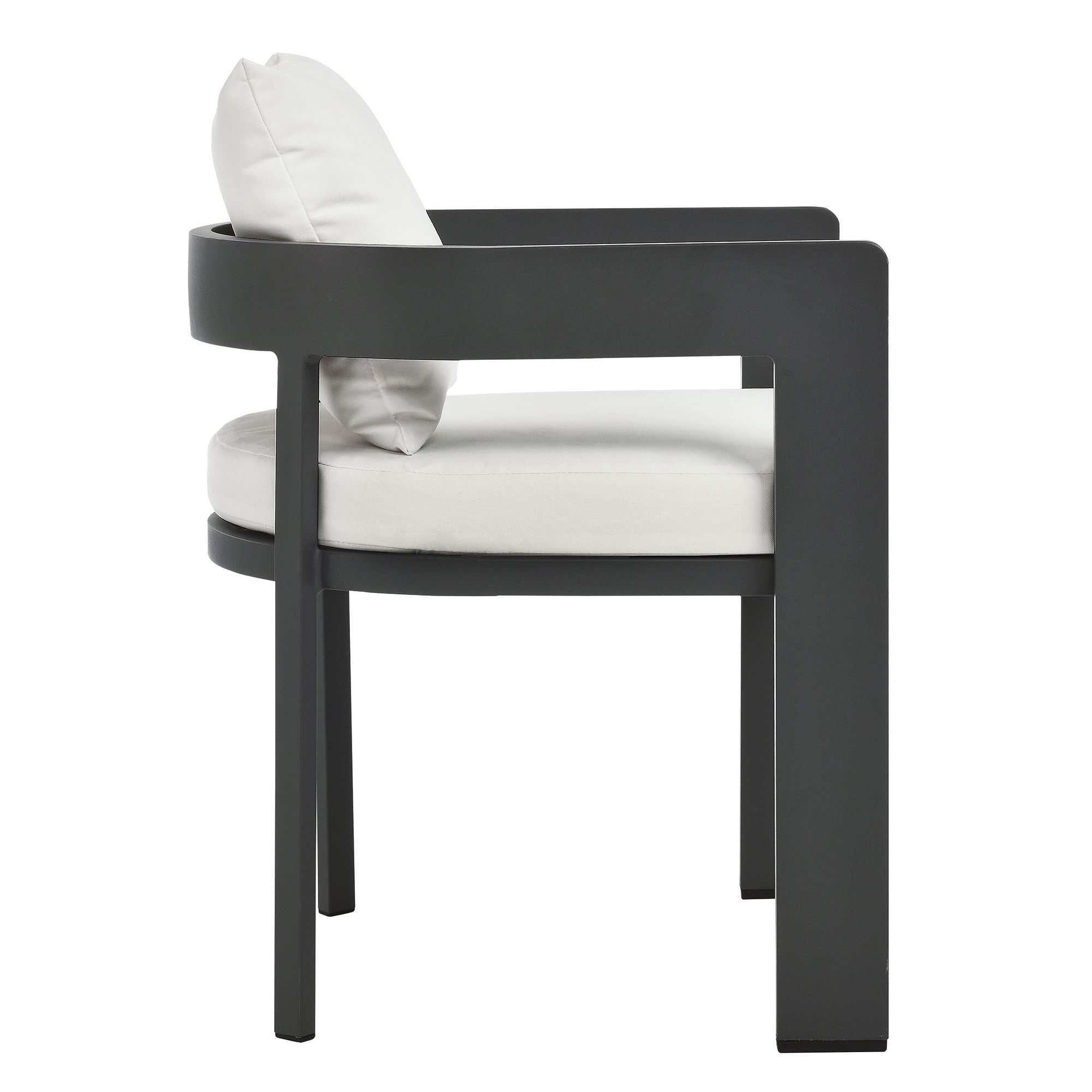 Tahoe Outdoor Patio Aluminum Dining Chair - Gray White
