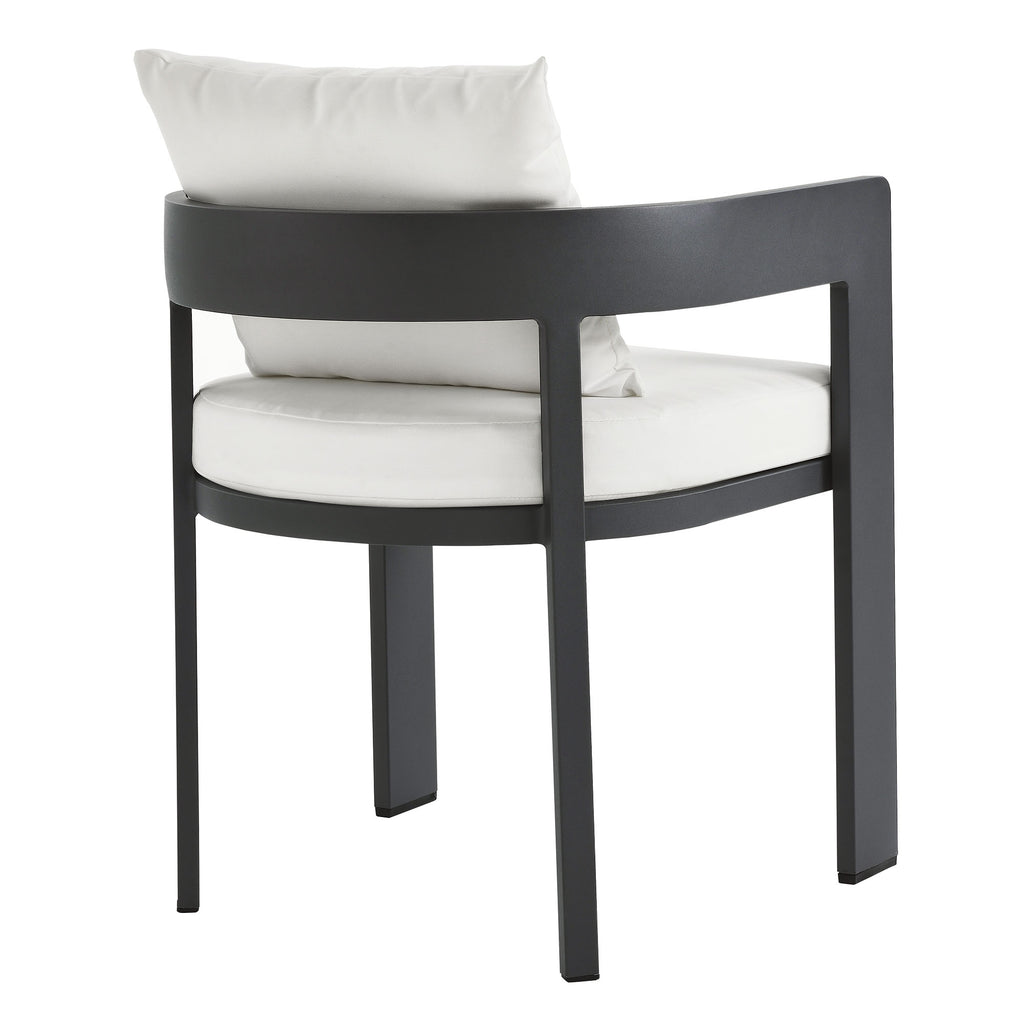 Tahoe Outdoor Patio Aluminum Dining Chair - Gray White