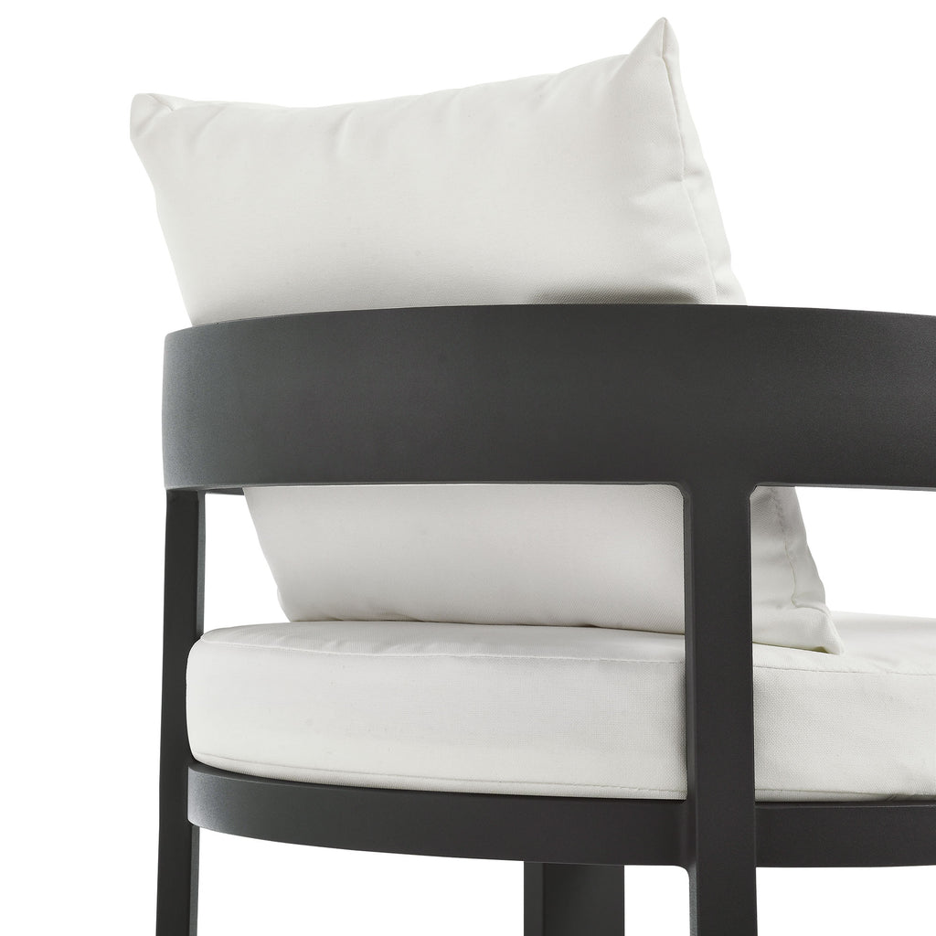 Tahoe Outdoor Patio Aluminum Dining Chair - Gray White