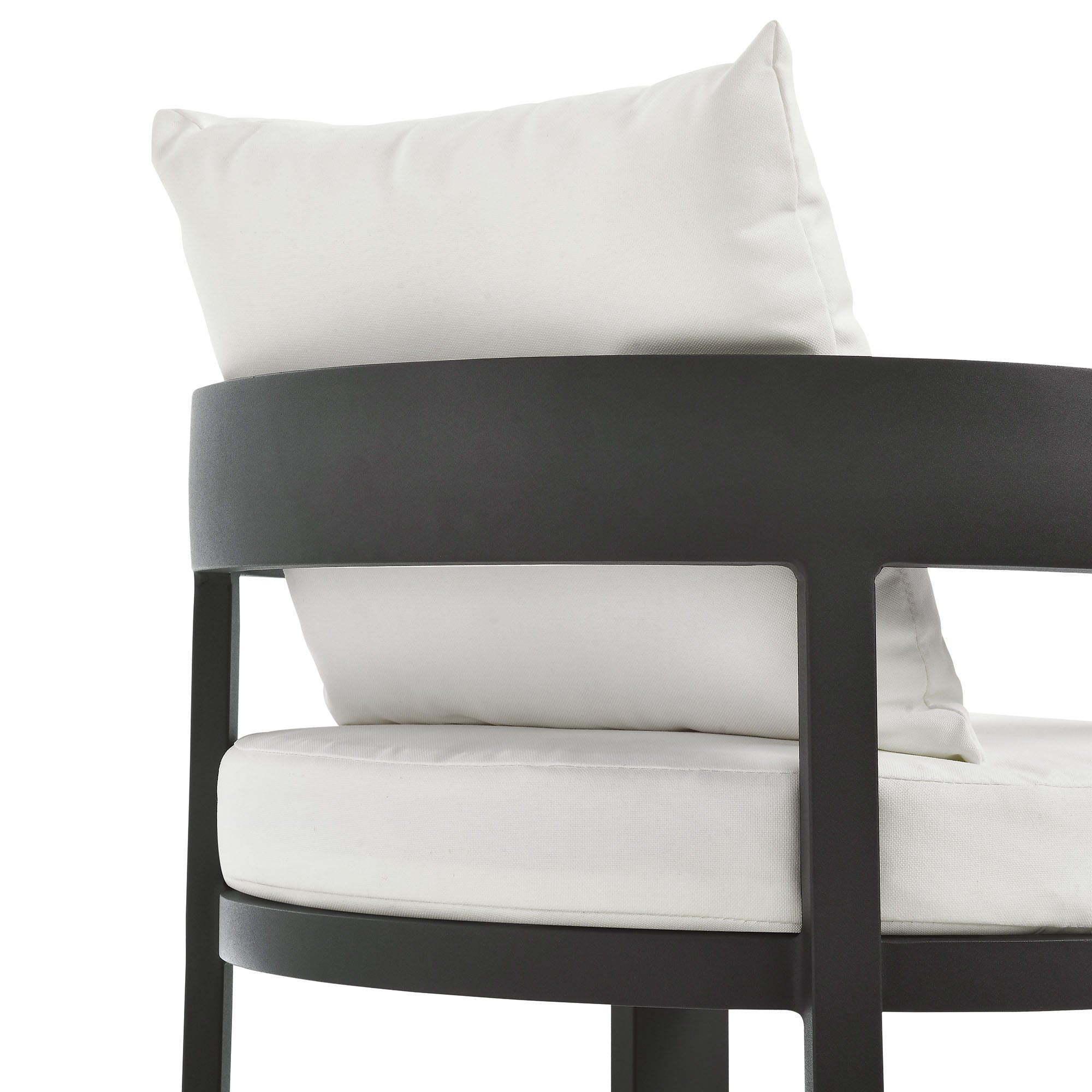 Tahoe Outdoor Patio Aluminum Dining Chair - Gray White