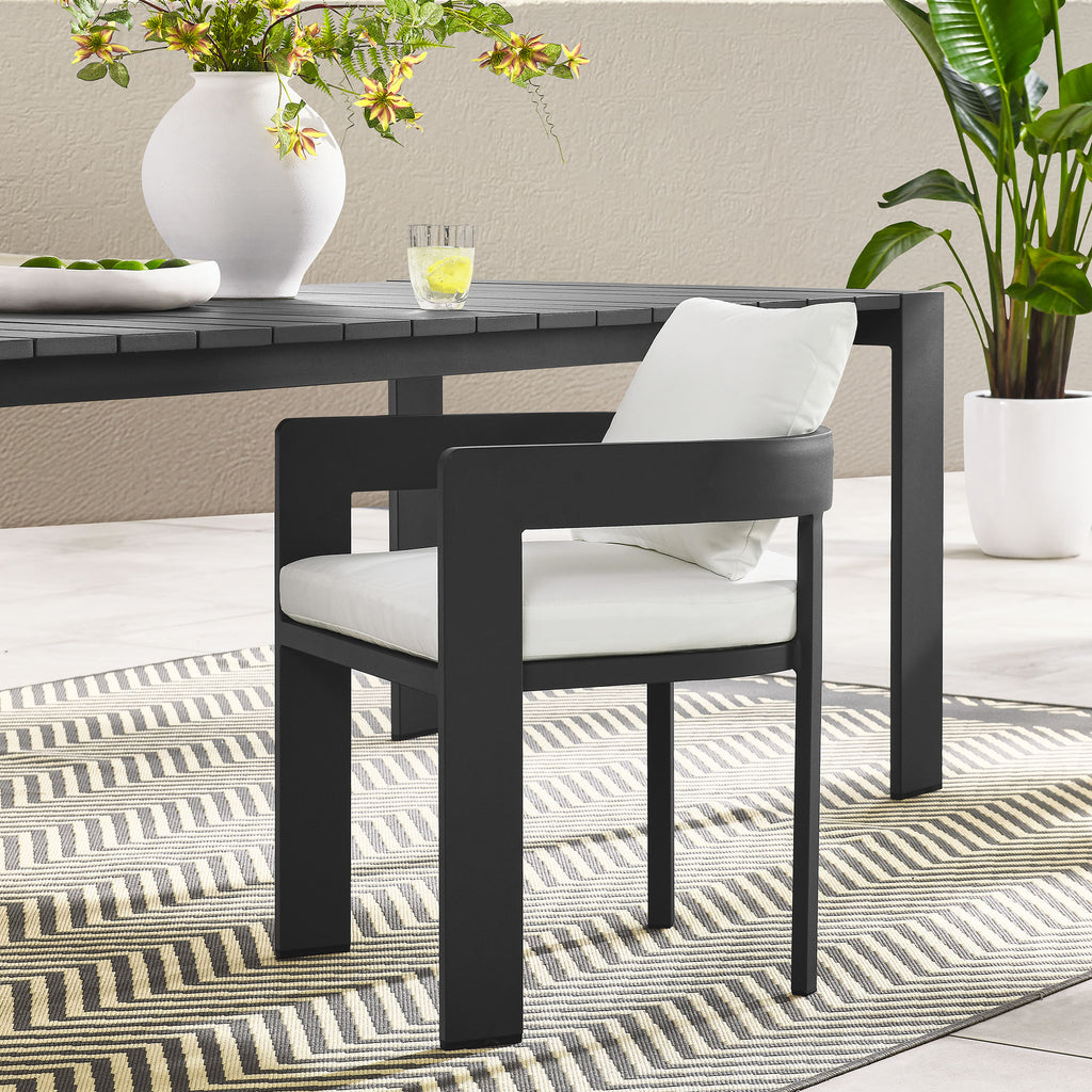 Tahoe Outdoor Patio Aluminum Dining Chair - Gray White