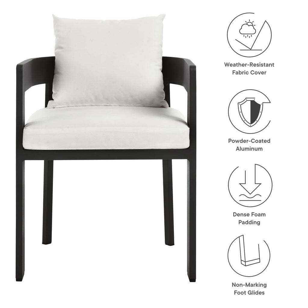 Tahoe Outdoor Patio Aluminum Dining Chair - Gray White