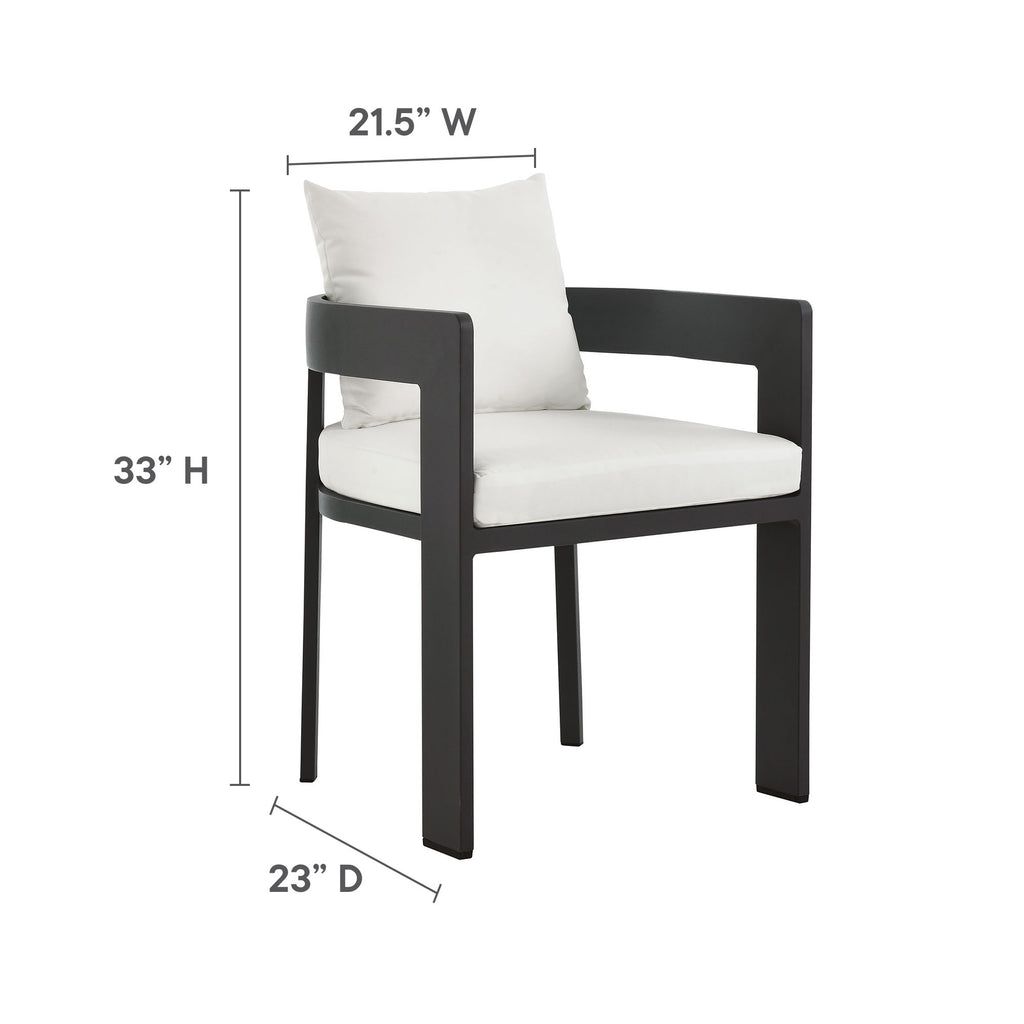 Tahoe Outdoor Patio Aluminum Dining Chair - Gray White