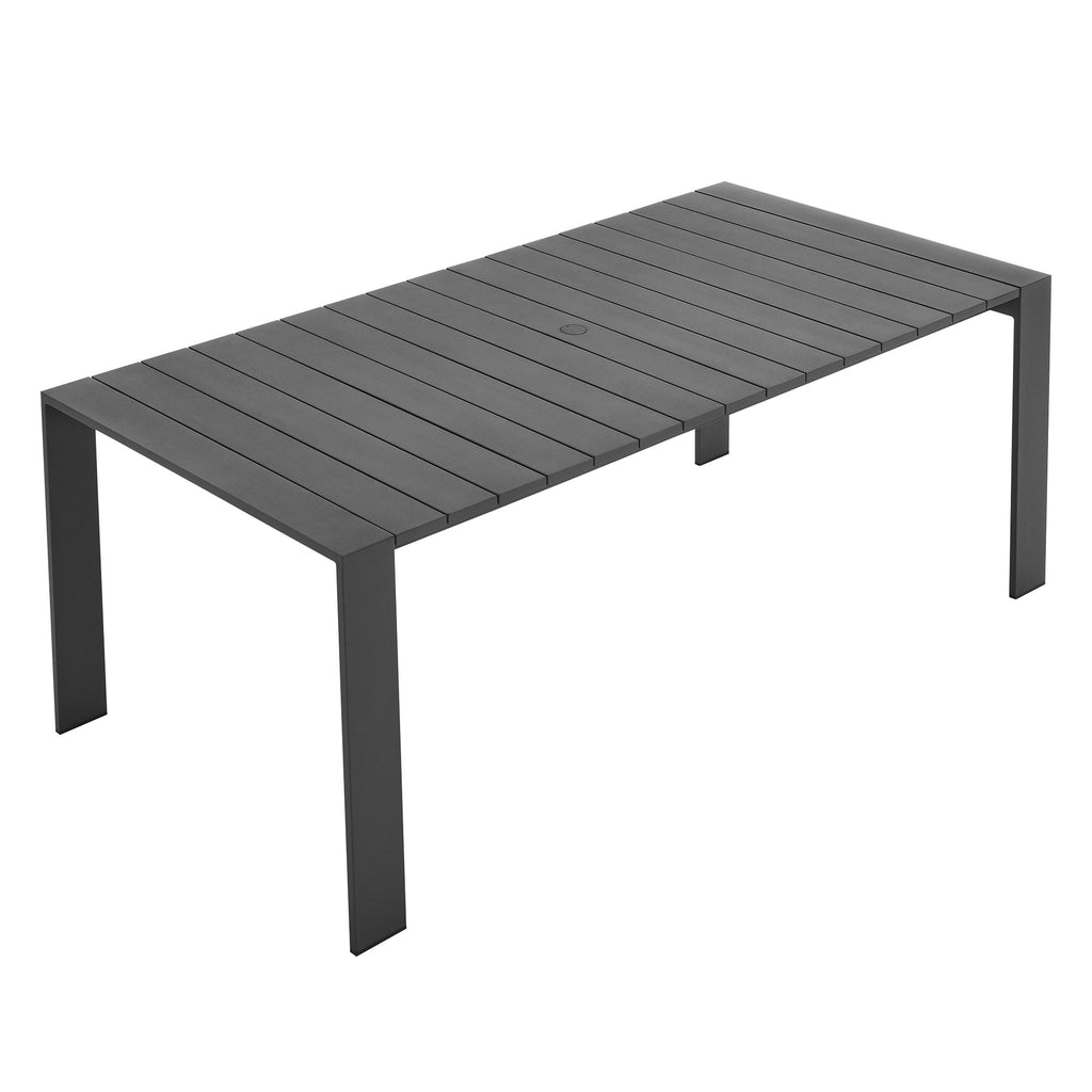 Tahoe Rectangular Outdoor Patio Aluminum Dining Table - Gray