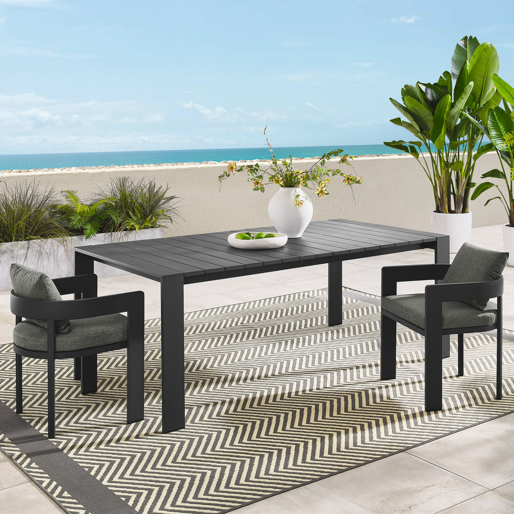 Tahoe Rectangular Outdoor Patio Aluminum Dining Table - Gray