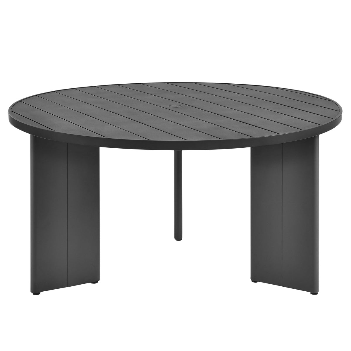 Tahoe Round Outdoor Patio Aluminum Dining Table - Gray