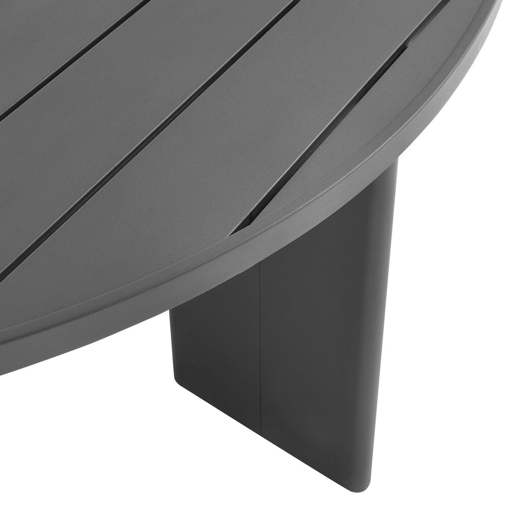 Tahoe Round Outdoor Patio Aluminum Dining Table - Gray