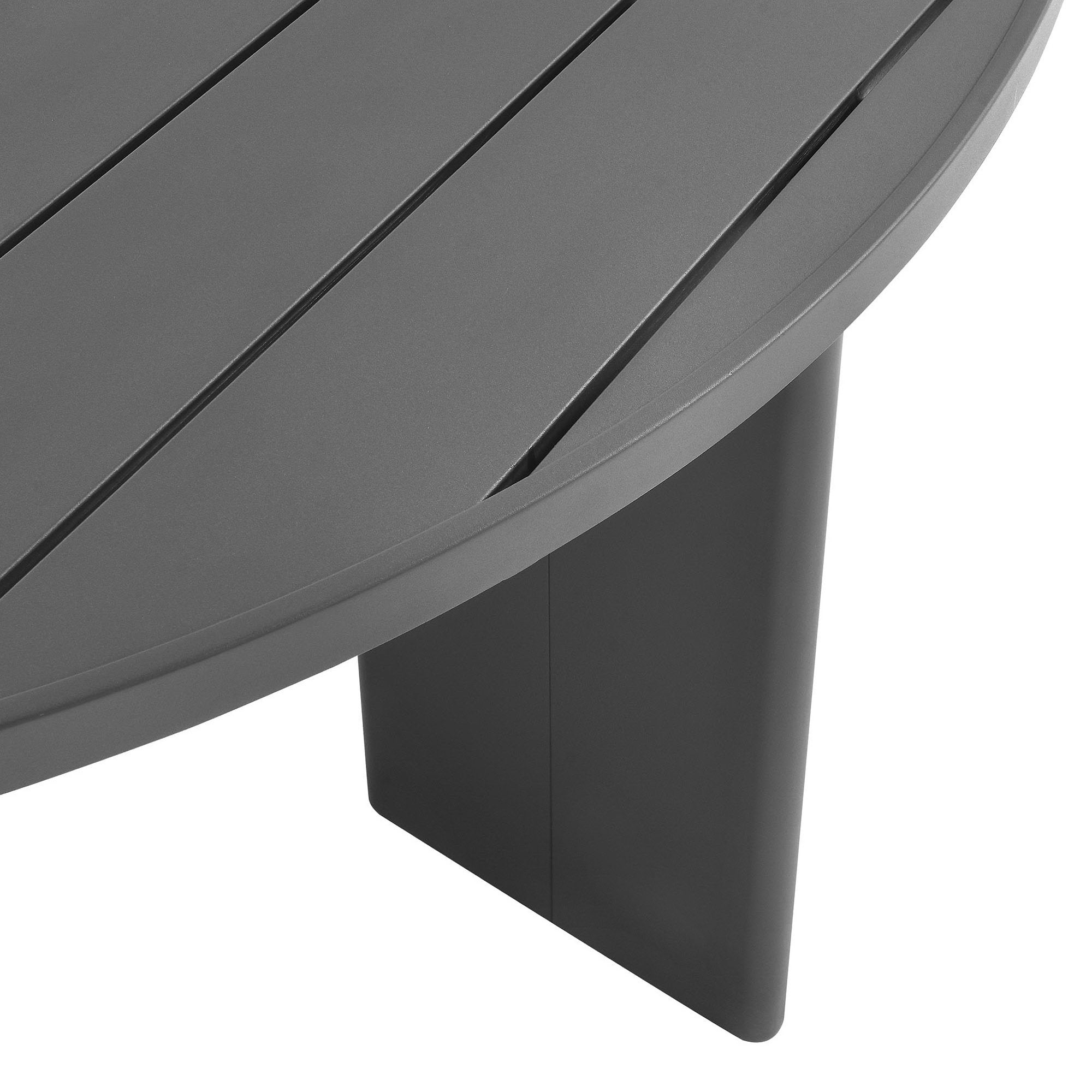 Tahoe Round Outdoor Patio Aluminum Dining Table - Gray
