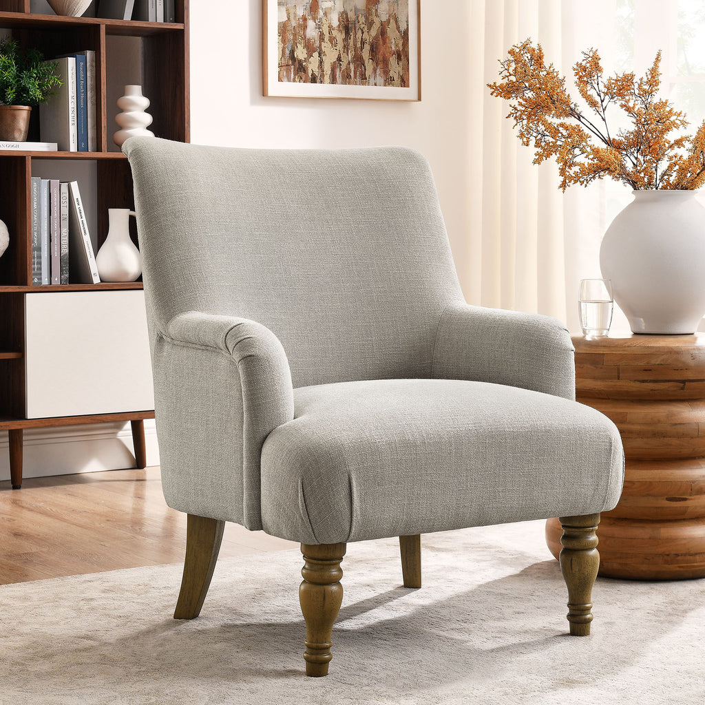 Ellington Fabric Upholstered Accent Armchair - Linen