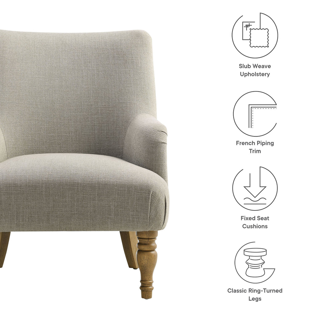 Ellington Fabric Upholstered Accent Armchair - Linen