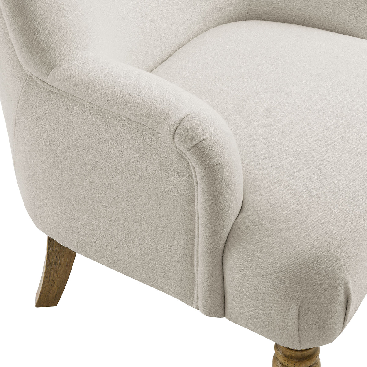 Ellington Fabric Upholstered Accent Armchair - Salt