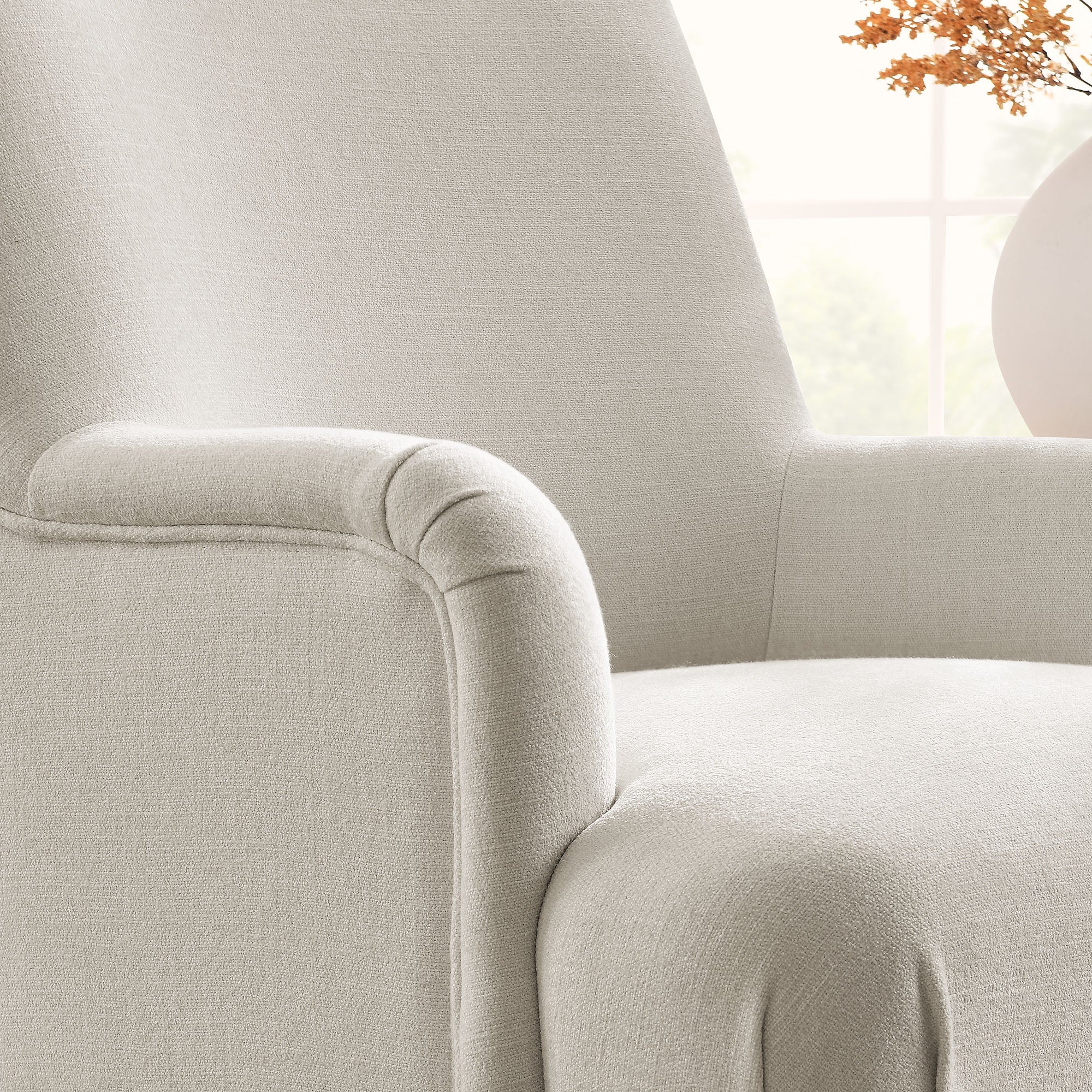 Ellington Fabric Upholstered Accent Armchair - Salt
