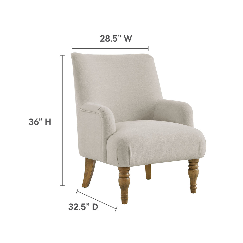 Ellington Fabric Upholstered Accent Armchair - Salt