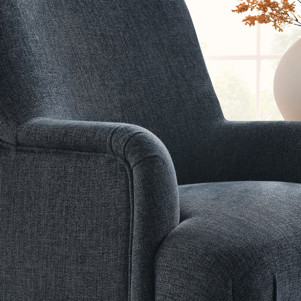 Ellington Fabric Upholstered Accent Armchair - Slate Blue