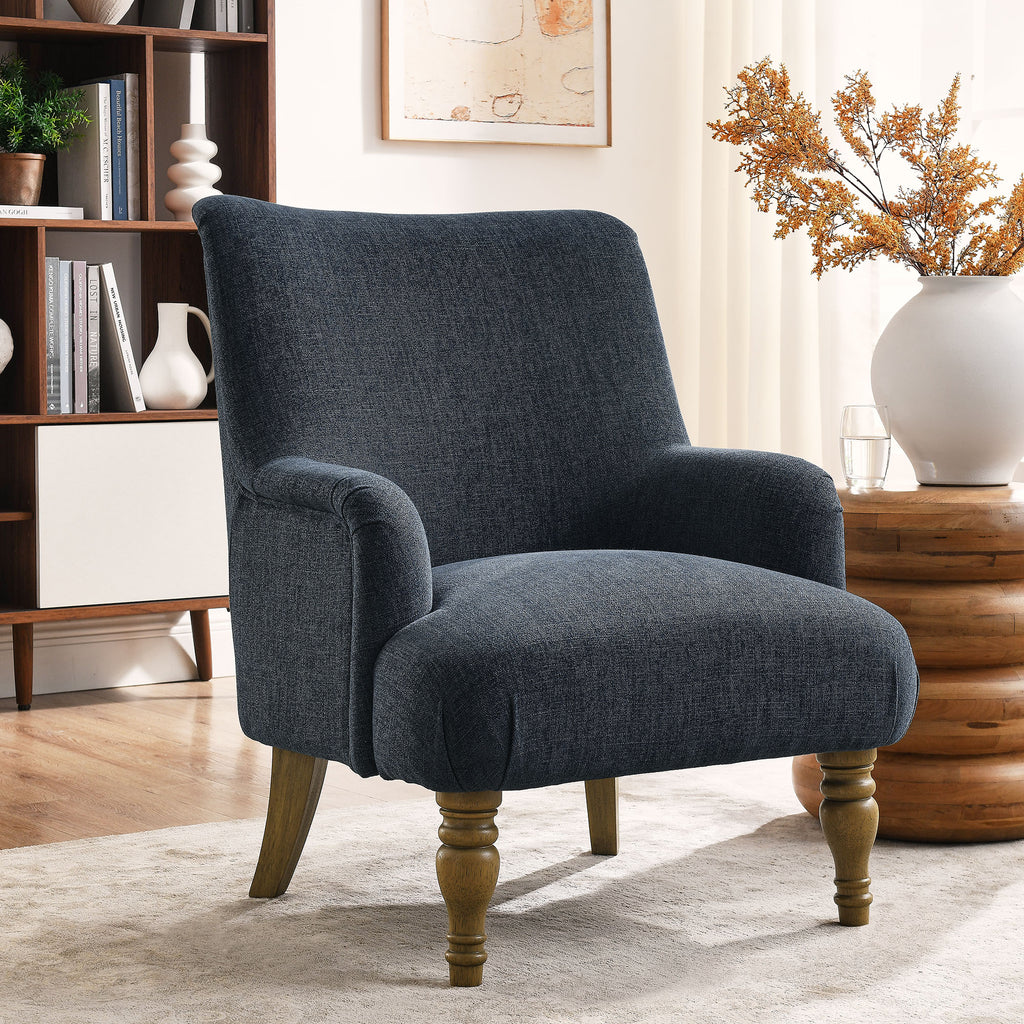Ellington Fabric Upholstered Accent Armchair - Slate Blue