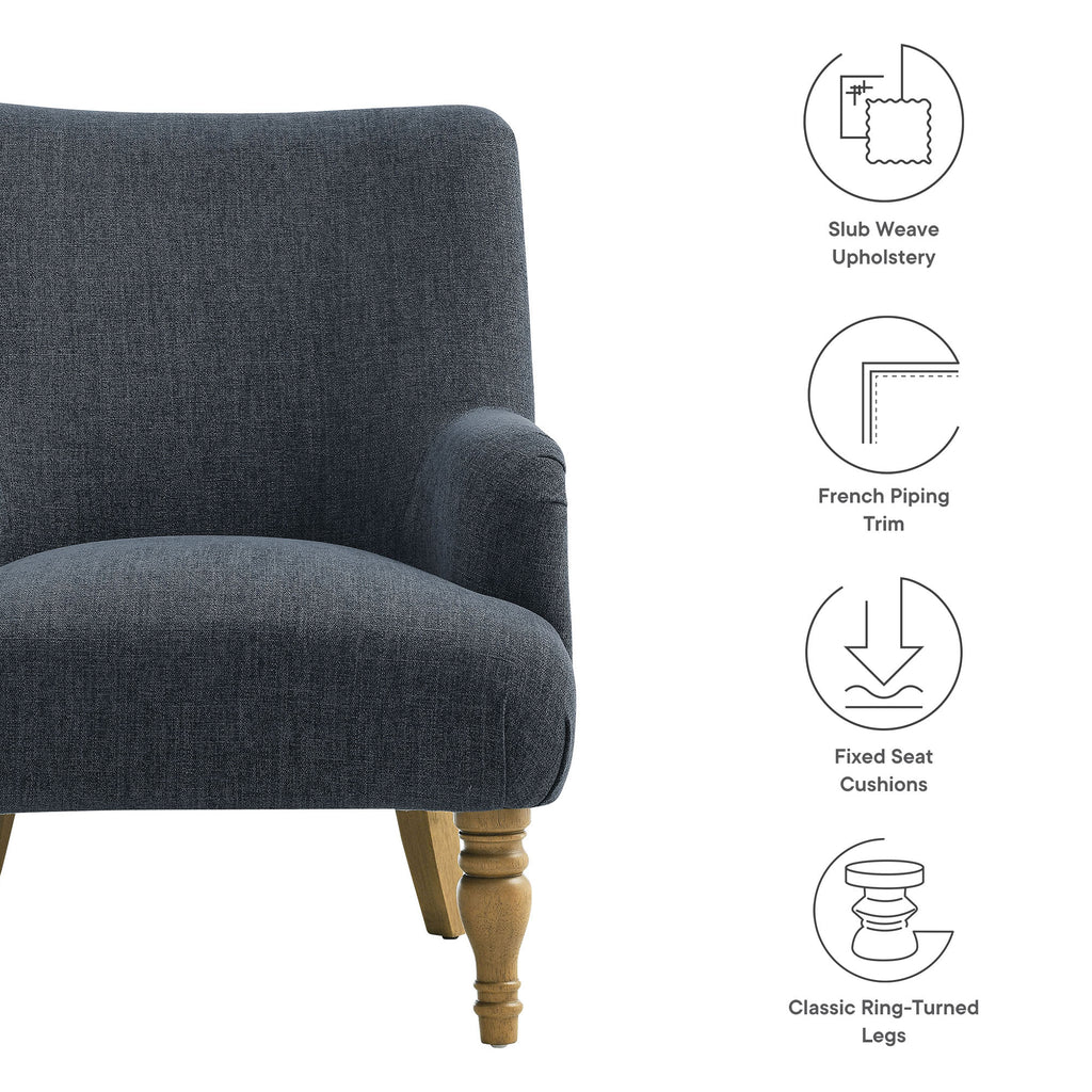 Ellington Fabric Upholstered Accent Armchair - Slate Blue