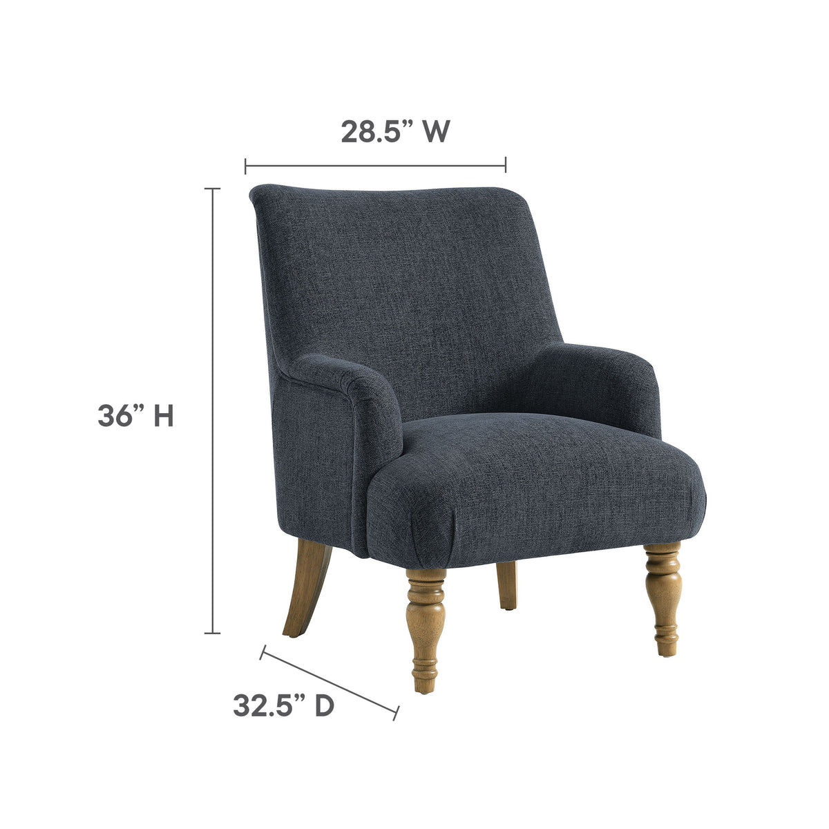 Ellington Fabric Upholstered Accent Armchair - Slate Blue