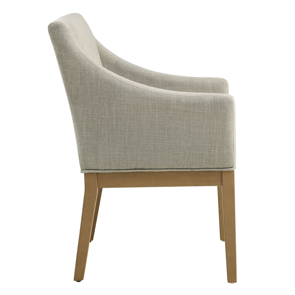 Alton Fabric Upholstered Dining Armchair - Linen Natural