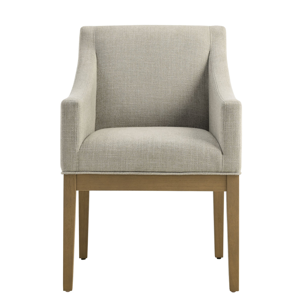 Alton Fabric Upholstered Dining Armchair - Linen Natural