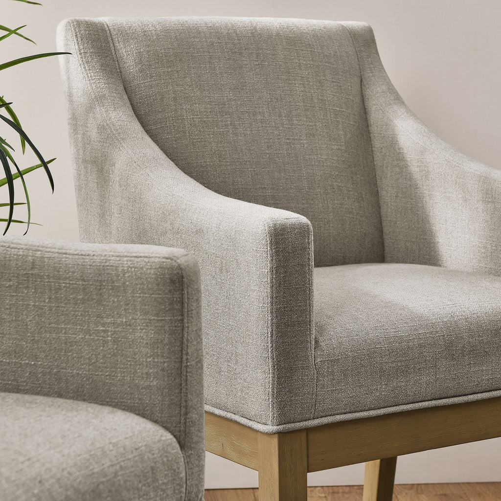 Alton Fabric Upholstered Dining Armchair - Linen Natural