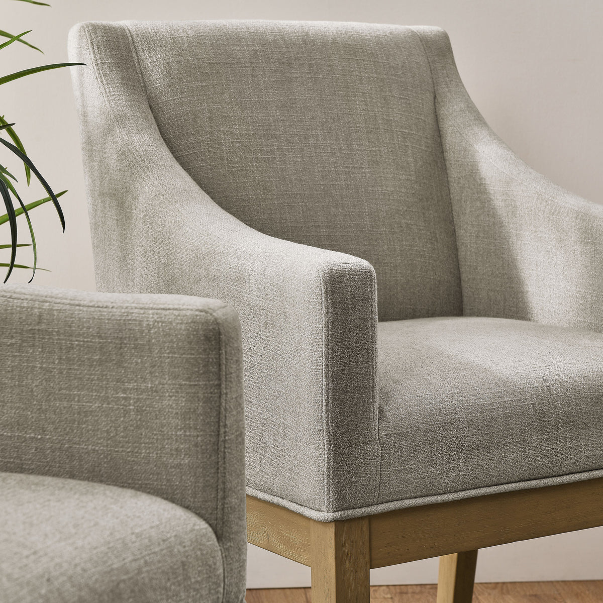 Alton Fabric Upholstered Dining Armchair - Linen Natural
