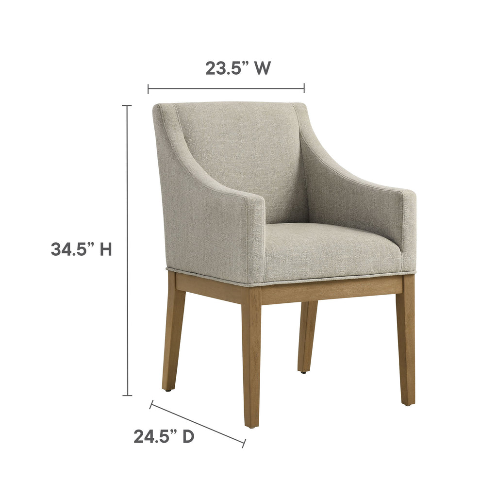 Alton Fabric Upholstered Dining Armchair - Linen Natural