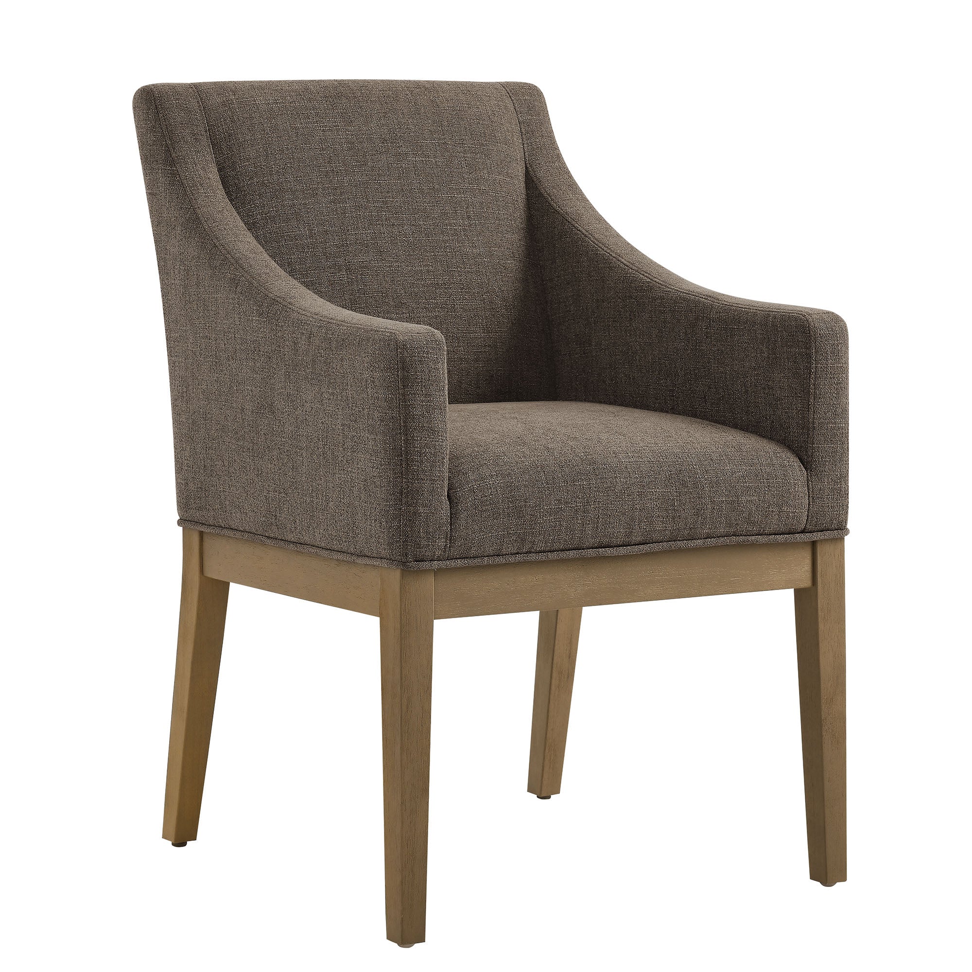 Alton Fabric Upholstered Dining Armchair - Mocha Natural