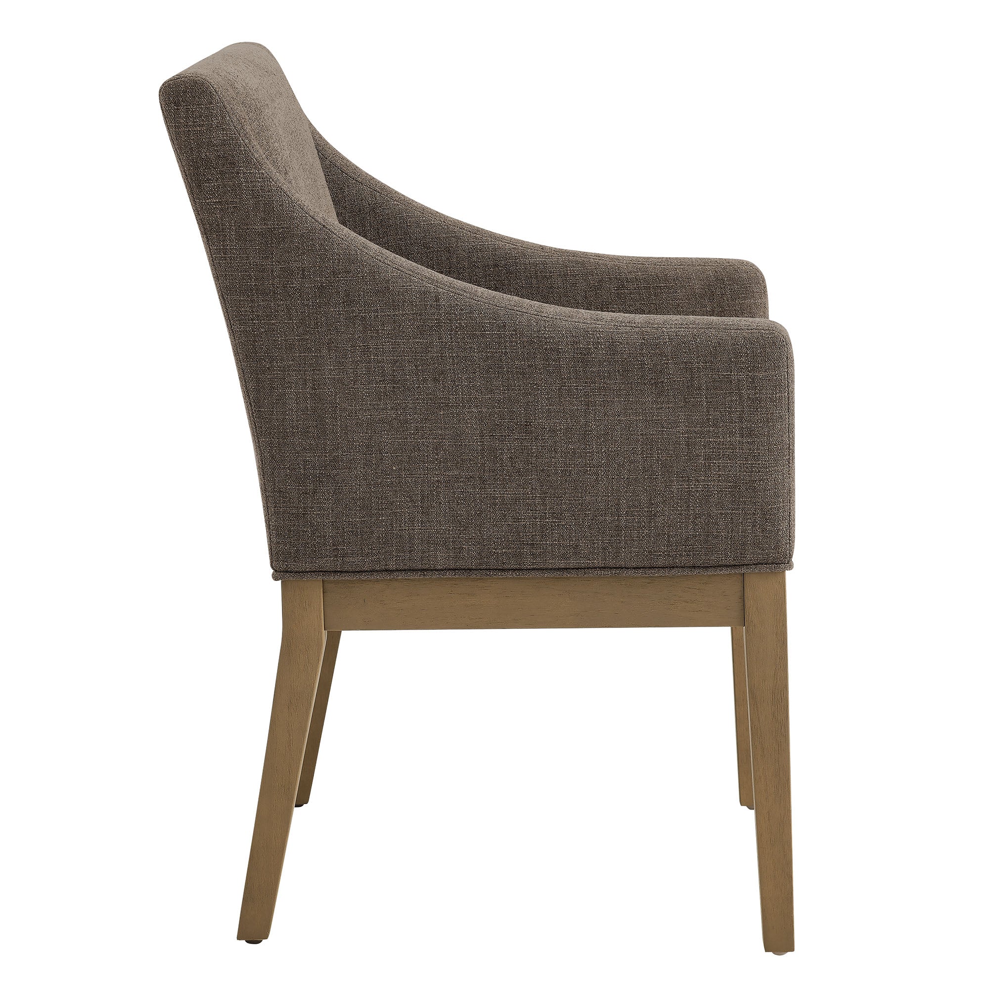 Alton Fabric Upholstered Dining Armchair - Mocha Natural