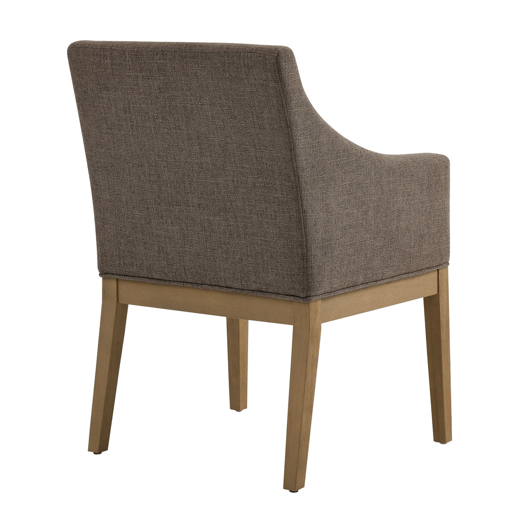 Alton Fabric Upholstered Dining Armchair - Mocha Natural