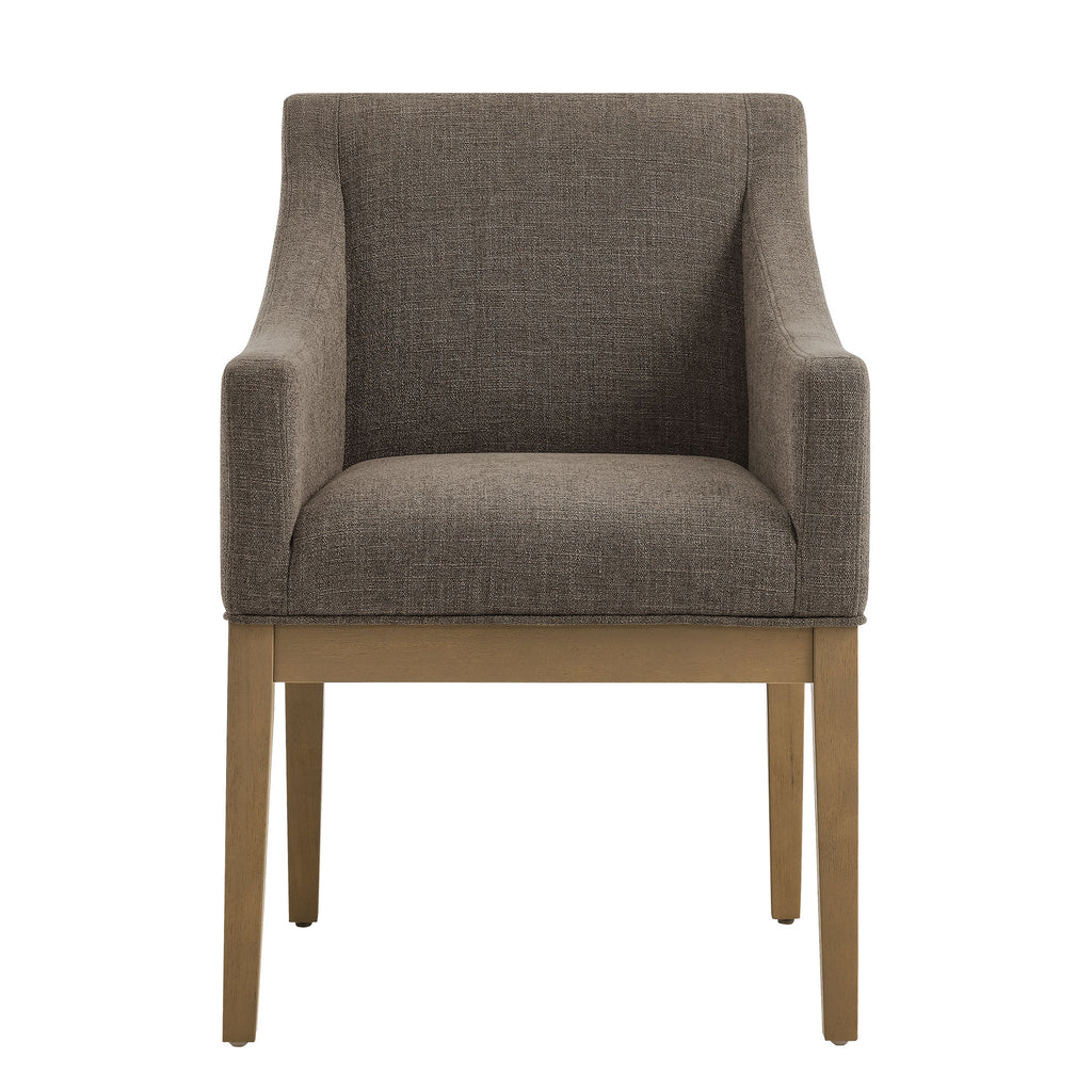 Alton Fabric Upholstered Dining Armchair - Mocha Natural