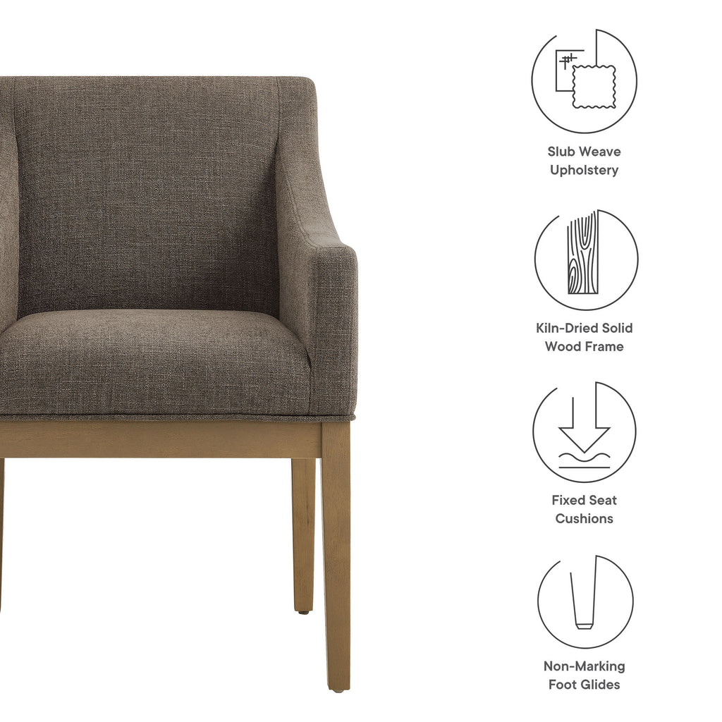 Alton Fabric Upholstered Dining Armchair - Mocha Natural