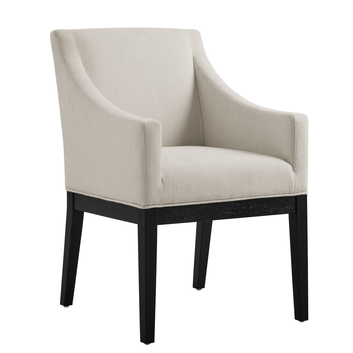 Alton Fabric Upholstered Dining Armchair - Salt Black