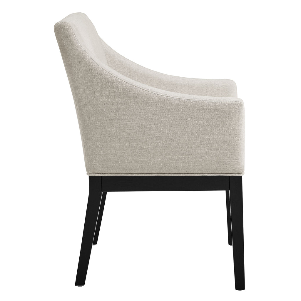 Alton Fabric Upholstered Dining Armchair - Salt Black