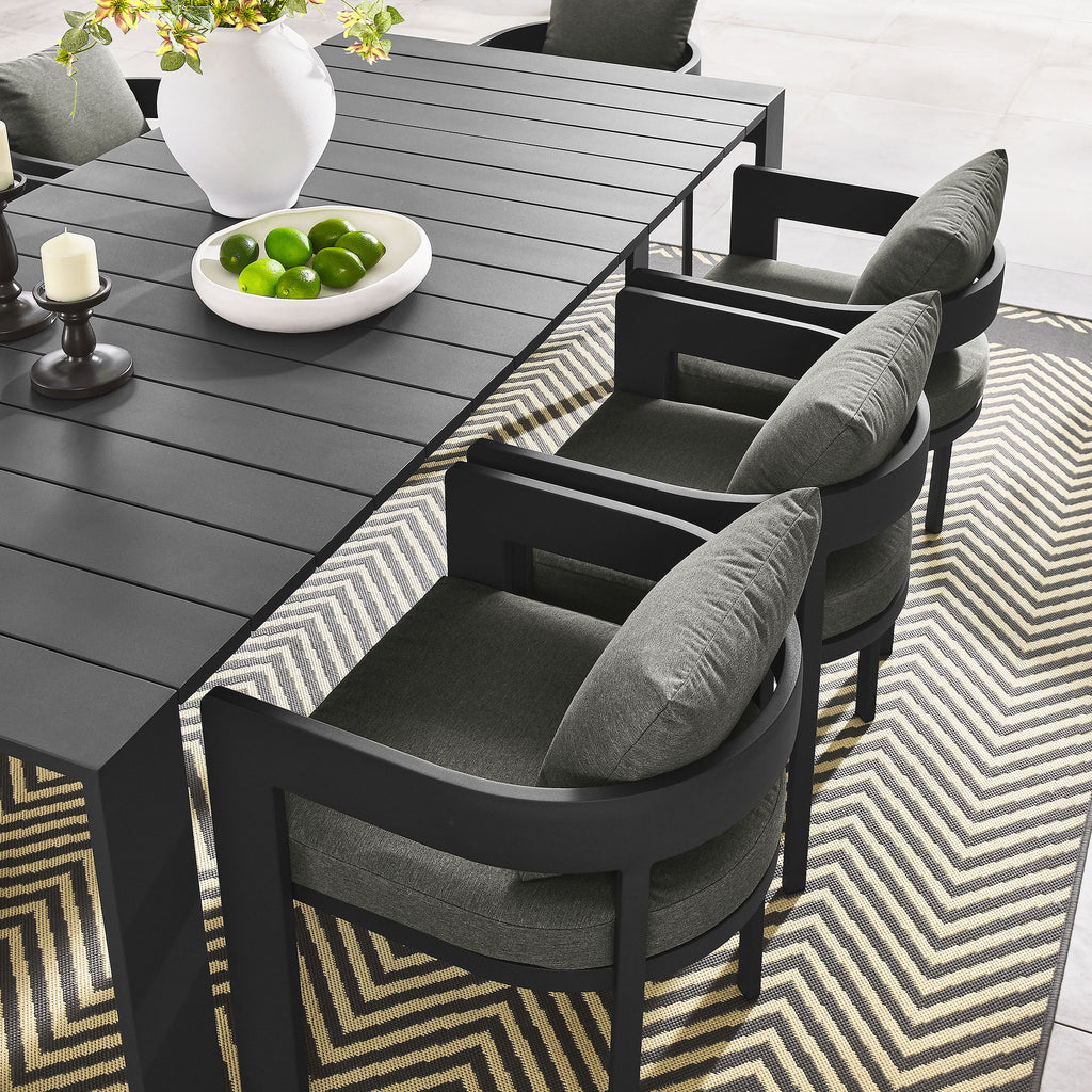 Tahoe 9-Piece Outdoor Patio Aluminum Dining Set - Gray Charcoal