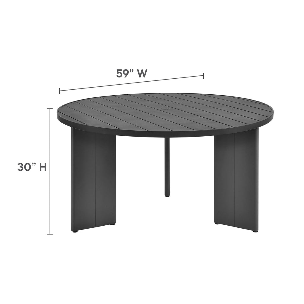 Tahoe 5-Piece Outdoor Patio Aluminum Dining Set - Gray Charcoal