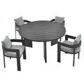 Tahoe 5-Piece Outdoor Patio Aluminum Dining Set - Gray Gray