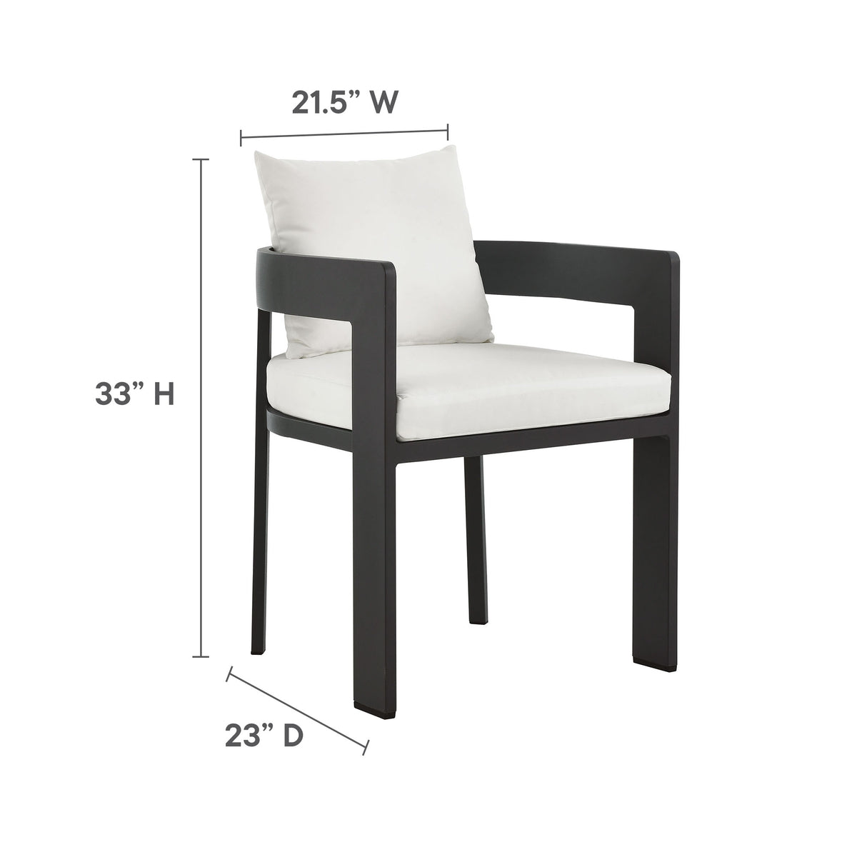 Tahoe 5-Piece Outdoor Patio Aluminum Dining Set - Gray White