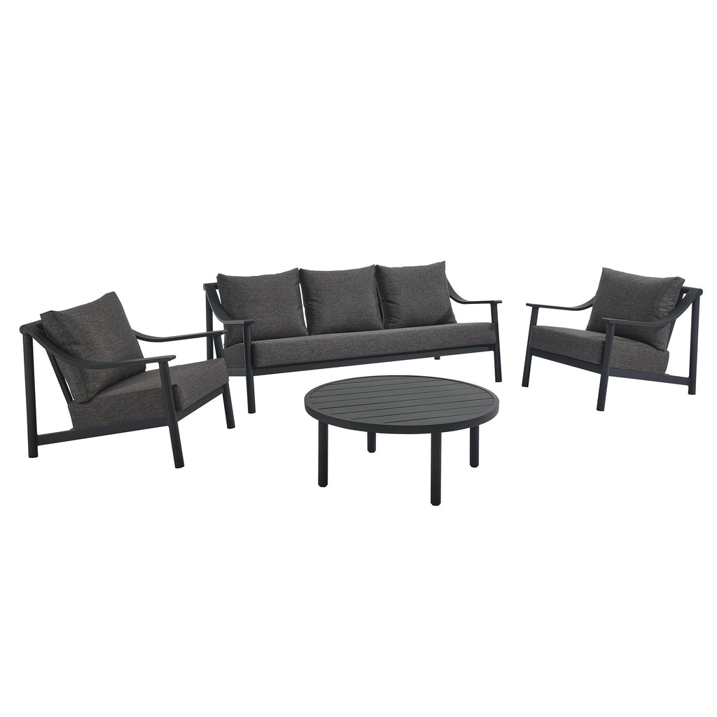 Terrace 4-Piece Outdoor Patio Aluminum Furniture Set - Carbon Graphite
