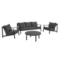 Terrace 4-Piece Outdoor Patio Aluminum Furniture Set - Carbon Graphite