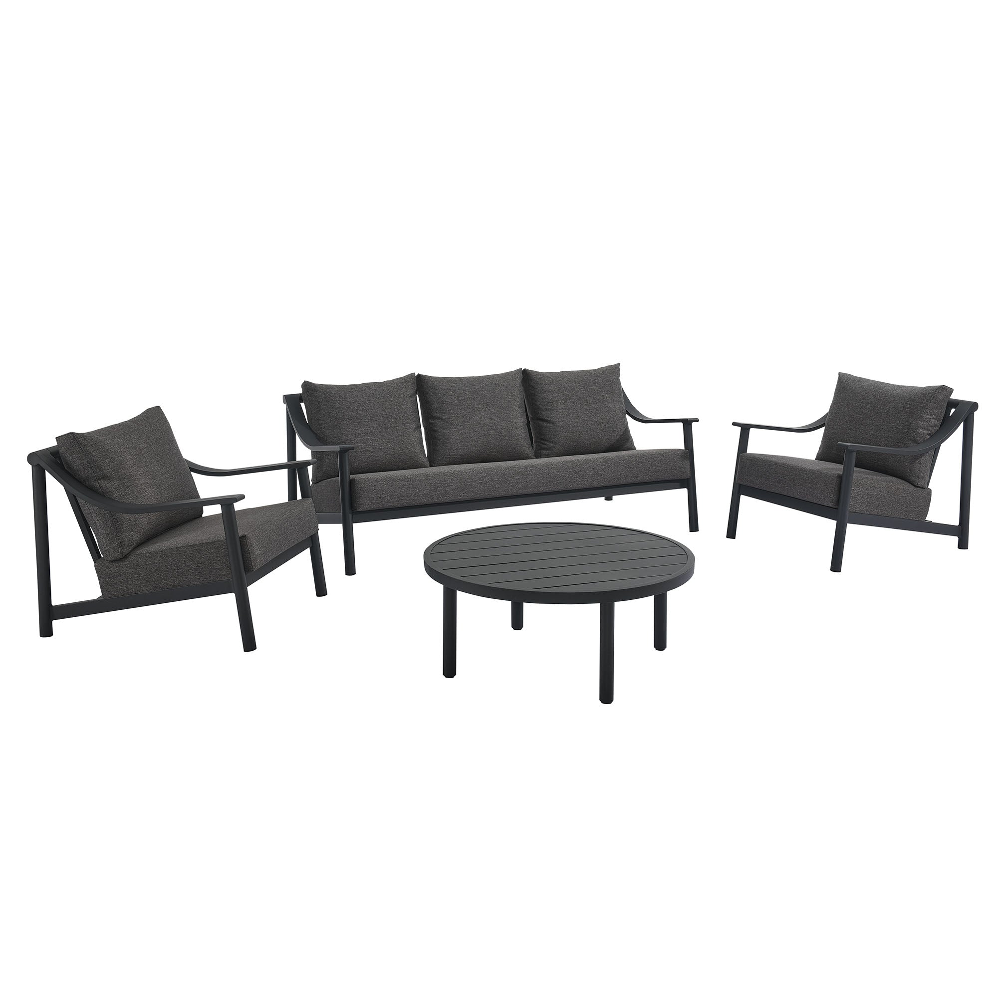 Terrace 4-Piece Outdoor Patio Aluminum Furniture Set - Carbon Graphite
