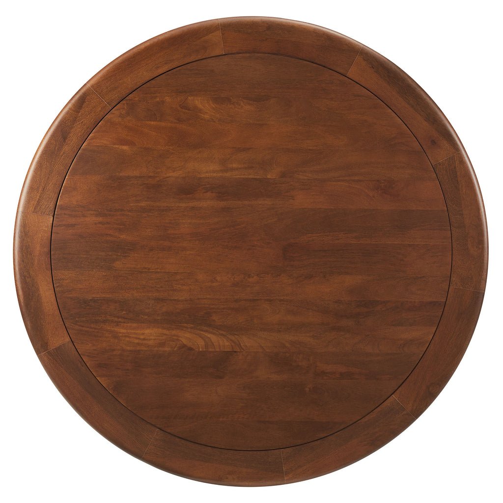 Lippa 48" Round Pedestal Solid Wood Dining Table - Black Walnut