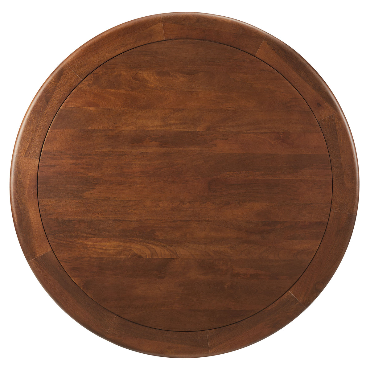Lippa 48" Round Pedestal Solid Wood Dining Table - Brass Walnut