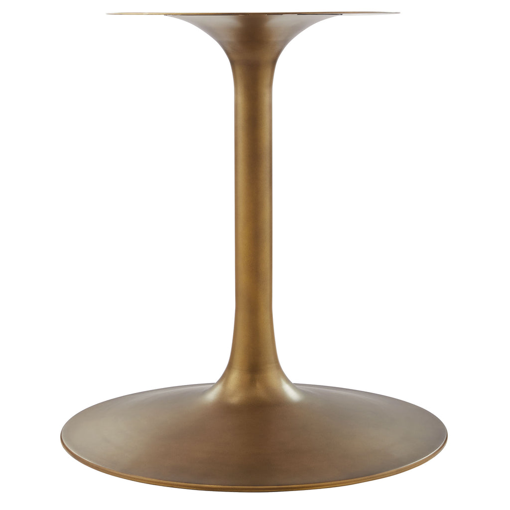 Lippa 48" Round Pedestal Solid Wood Dining Table - Brass Walnut