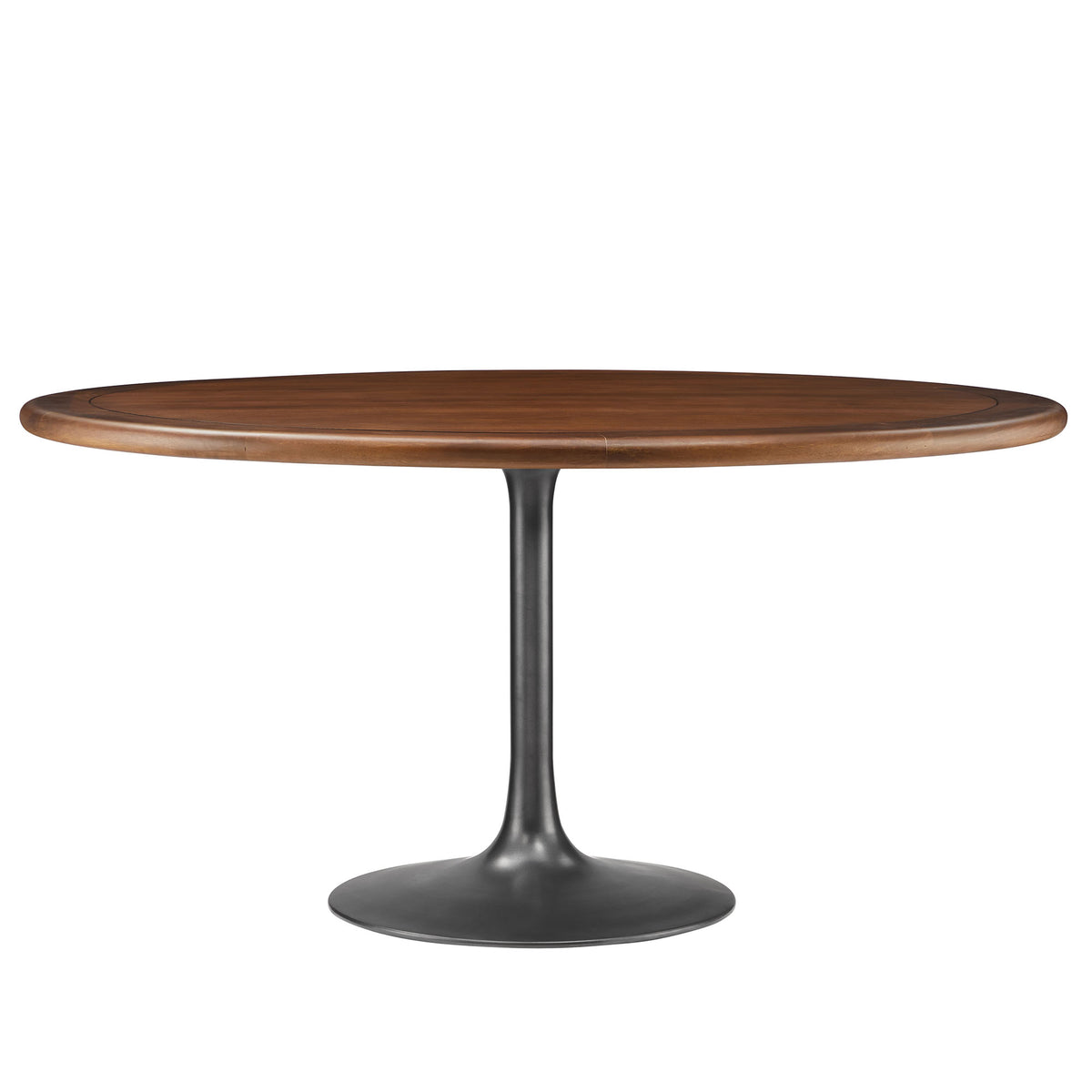 Lippa 60" Round Pedestal Solid Wood Dining Table - Black Walnut