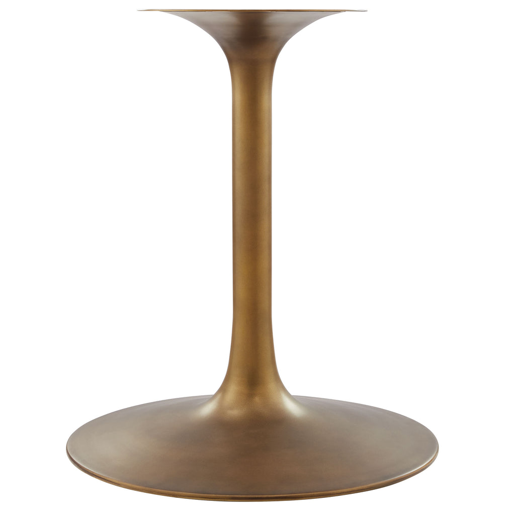 Lippa 60" Round Pedestal Solid Wood Dining Table - Brass Walnut