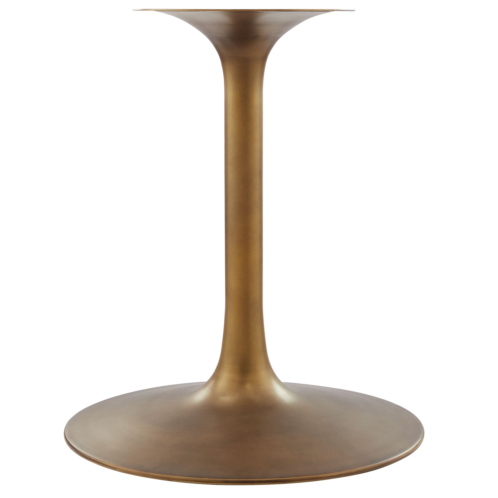 Lippa 60" Round Pedestal Solid Wood Dining Table - Brass Walnut