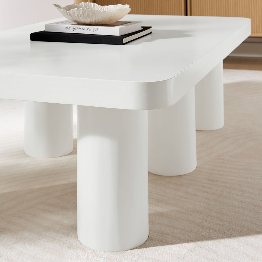 Cleo 54" Rectangular Coffee Table - White