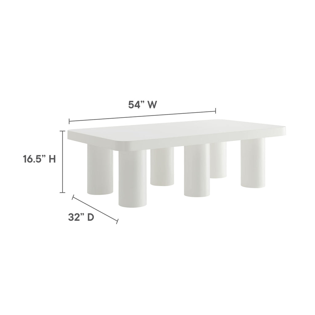Cleo 54" Rectangular Coffee Table - White